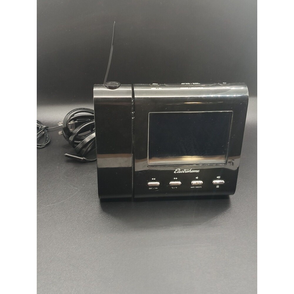 Electrohome Projection Alarm Clock AM/FM Radio Temp Display Tested EAAC601
